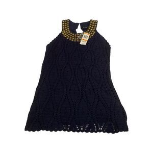 NWT INC Crochet Studded Sleeveless Blouse